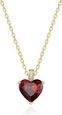 Genuine Birthstone Heart Love Necklace Jewelry Valentine Gifts for Girls Women