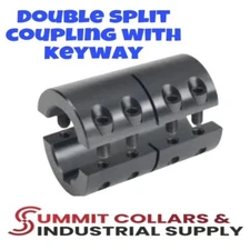 2CC-150-150-KW, Summit Collars 1-1/2" x 1-1/2" Rigid Shaft Coupling With Keyway