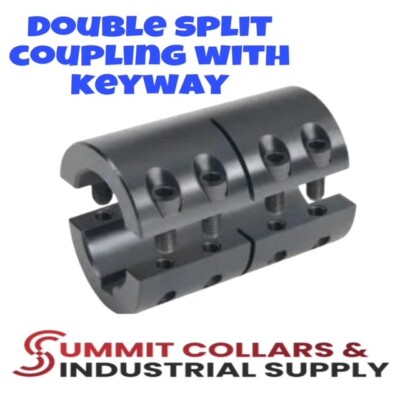 2CC-150-150-KW, Summit Collars 1-1/2'' x 1-1/2'' Rigid Shaft Coupling With Keyway