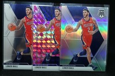 🔥(x3) Lonzo Ball 2019-20 Panini Mosaic #166 - Silver + Pink + Base 🔥 PELICANS