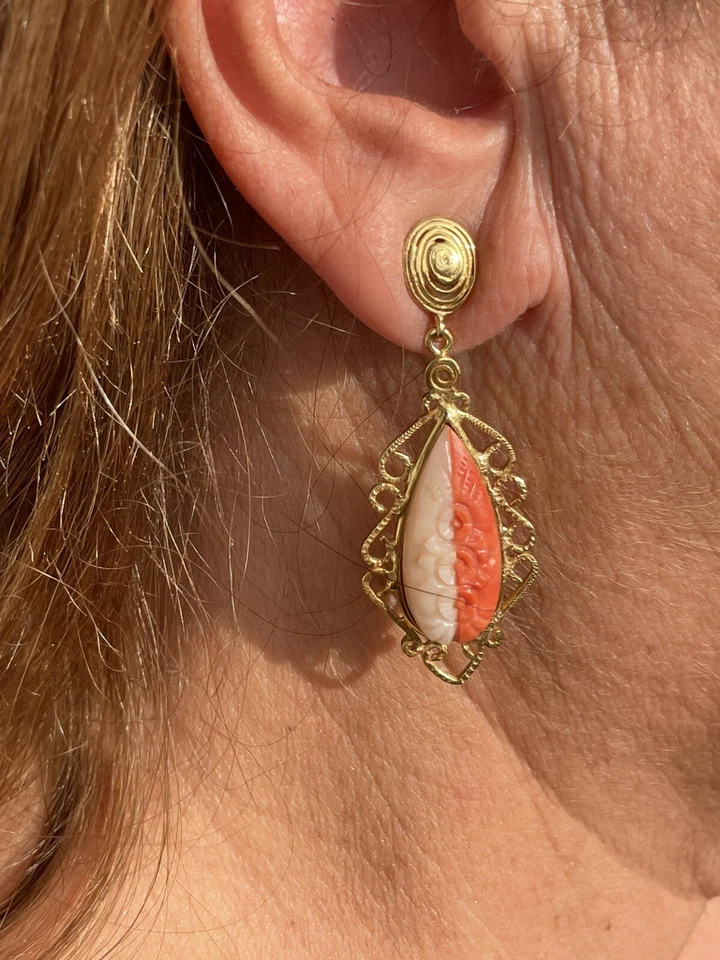 Orecchini in argento e Corallo Cerasuolo E Corallo Rosa - Immagine 4 di 4