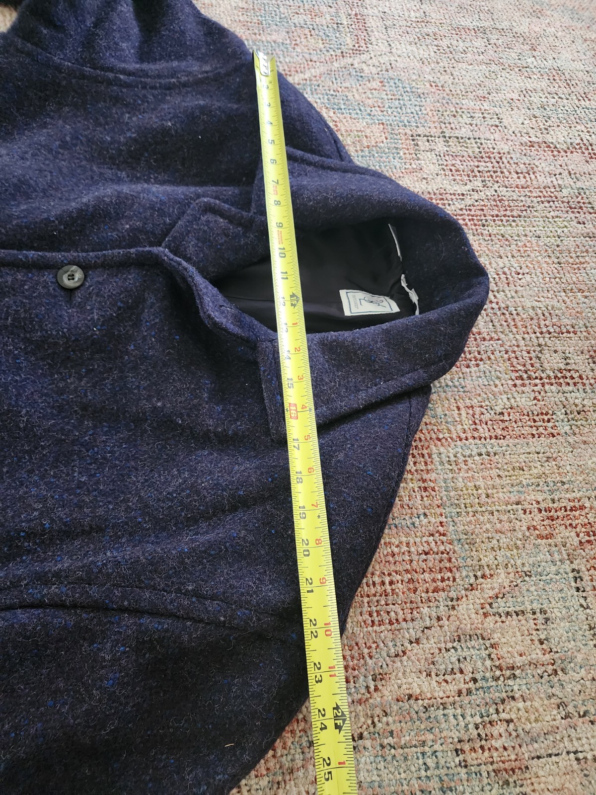 Cappotto uomo vintage anni 80 90 Yves Saint Laurent lana blu maculato taglia M oversize