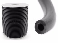 Black Hollow Rubber Cord - Pick Size - 2mm 3mm 4mm 5mm 6mm - 10 20 50 Yard Tube