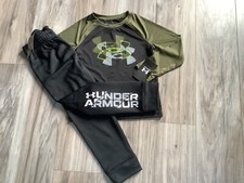 NWT Boys Under Armour Black/ Green Shirt Joggers Size 4