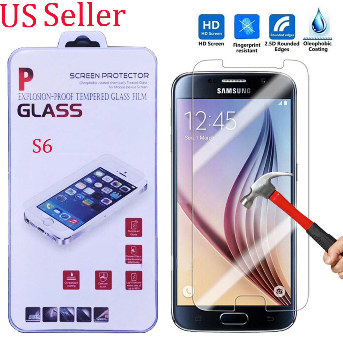 Samsung Galaxy S6 Edge Tempered Glass 3D Curved Full Covered