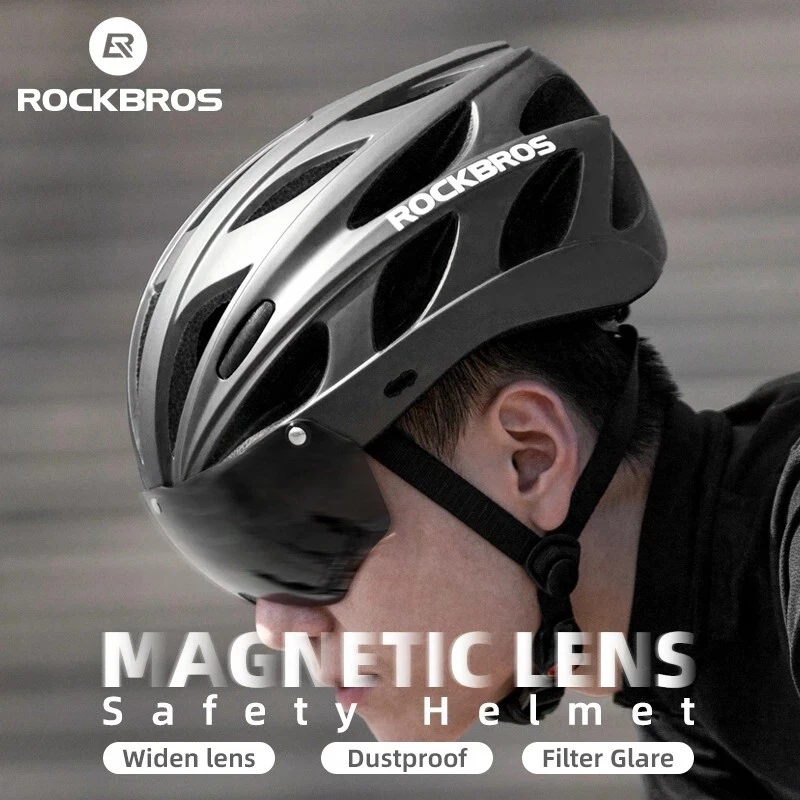 RockBros Bike Helmet Adjustable with Magnetic Visor Open Face Lightweight Helmet - Image 2 of 4