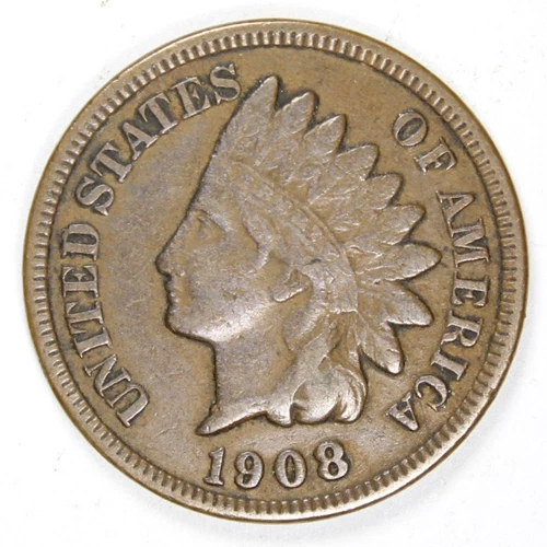 1908 Extremely Fine (XF) Indian Head Penny Cent