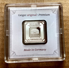 Geiger Edelmetalle Schloss Güldengossa 5g .999 Silver Bar in Assay