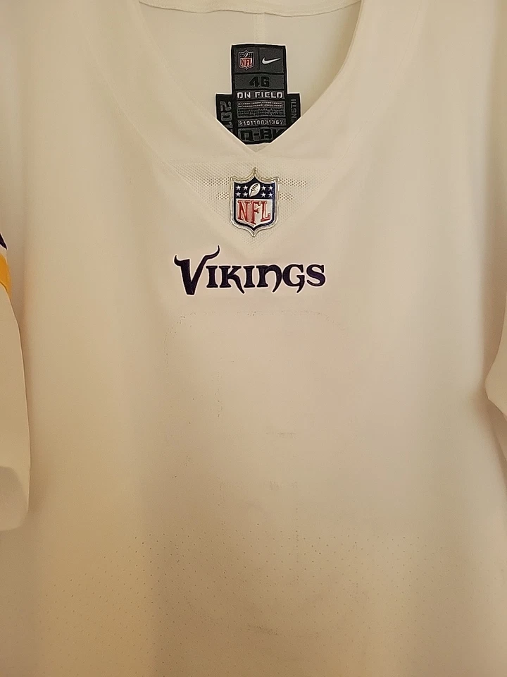 Camiseta deportiva 100 % auténtica 2017 Nike Minnesota Vikings Team emitida en juegos usada L 46 Foto 3 de 4