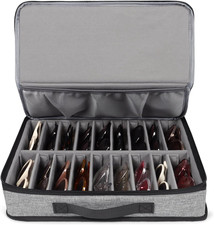 Sunglasses Organizer Case, 18 Adjustable Slots for Multiple Pairs Eyeglasses, Tr
