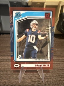 2024 Panini Clearly Donruss Drake Maye Red /99 Rated Rookie #53 Patriots