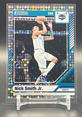 2024-25 Panini Donruss Nick Smith Jr. Blue Disco #/75 Charlotte Hornets #104