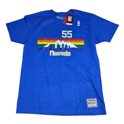 Mitchell Ness Nuggets Mutombo 55 Skyline Tee Mens Large Blue NWT