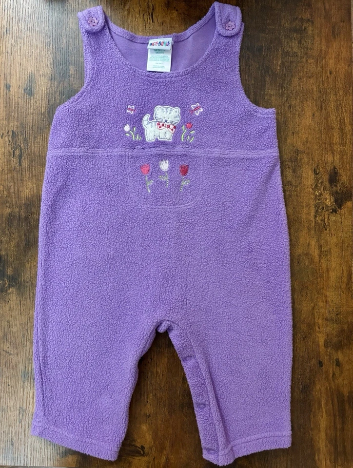 Body De Colección Okie Dokie Floral Púrpura Gato Una Pieza Bebé Niña Talla 12M Foto 2 de 4