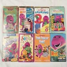 8 Vintage Barney VHS Video Tape Bundle Lot Campfire Sing-Along, Counting, Songs+