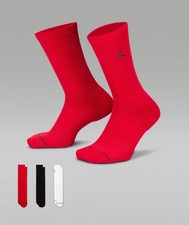 JORDAN EVERYDAY CREW SOCKS 3 PAIRS PACK DX9632 SIZE MEN L 8-12