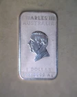 1 OZ.  OLD  SILVER BAR OF CHARLES THE THIRD FROM PERTH  MINT