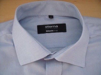 ETERNA BLACKLINE EXCELLENT Hemd 41 Hellblau Unifarben Sehr gut #EK505