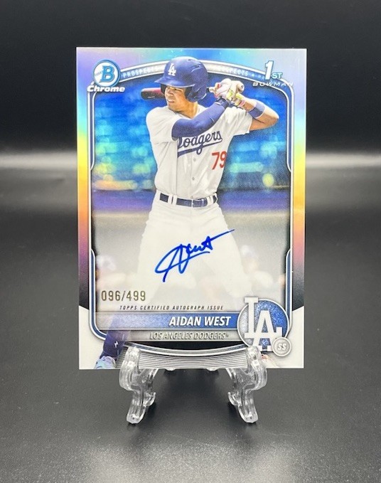 2025 BOWMAN DRAFT CHROME RC REFRACTOR AUTO /499 AIDAN WEST DODGERS CPA-AWE
