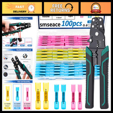 100PCS Heat Shrink Butt Connectors with Crimping Tool - Waterproof 22-10AWG Wire