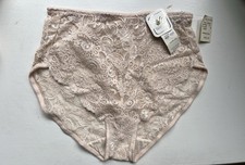 Vintage Wacoal 84953 SHEER Sissy High Waisted Floral Lace Panties Sz-Small