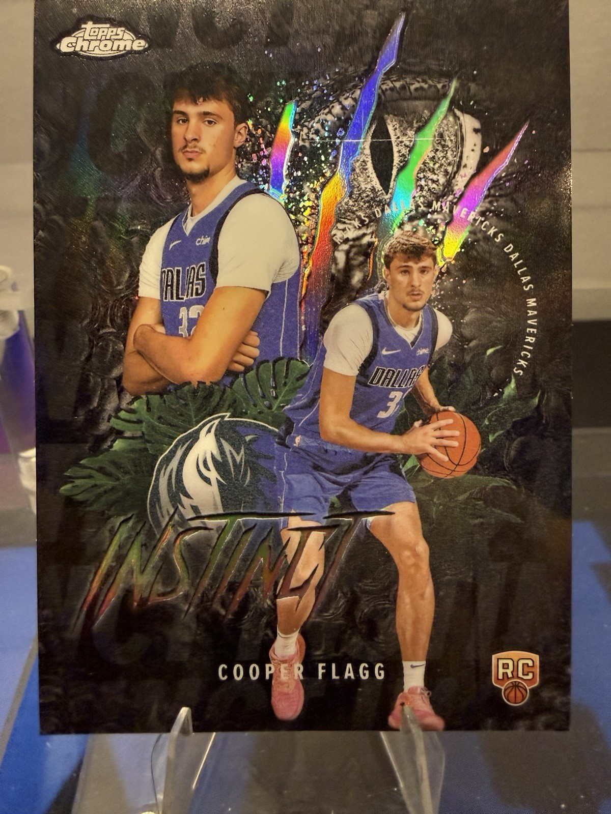 2025-26 Topps Chrome Cooper Flagg Instinct Refractor RC Rookie SP Mavs