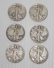 New ListingVtg Lot of 6 Walking Liberty Half Dollars 90% Silver 50C 1941 1943 1945