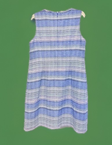 Talbots Damen strukturiertes Tweed Kleid Petite Größe 14P blau gefüttert Etui ärmellos - Bild 3 von 5