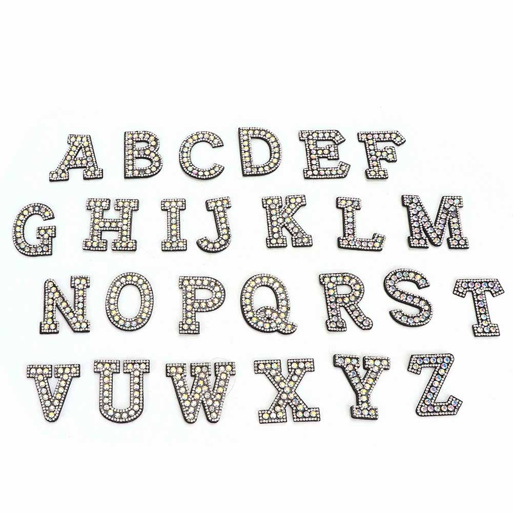 26Pcs Letter Applique Soft Rhinestone Patches For Clothes Accessories Excellent