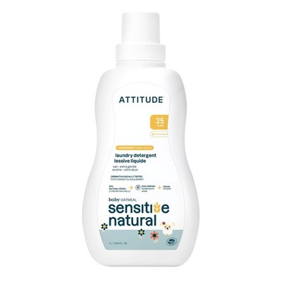 ATTITUDE Baby Laundry Detergent 33.8 Oz EWG Verified Vegan Unscented Safe for...