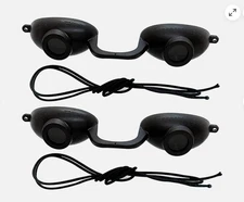 Evo Flexible Tanning Bed Goggles UV Eye Protection Glasses Black, FDA (2 Pack)