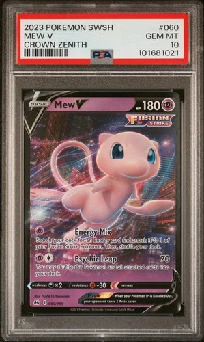 2023 POKEMON SWORD & SHIELD CROWN ZENITH #060 MEW V PSA 10