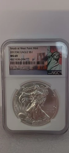 2017(W) American Silver Eagle NGC MS 69 - Struck At West Point Mint