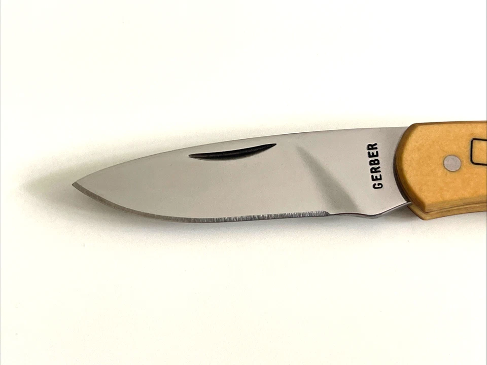 Gerber 6006 Classic LST Folding Knife Cream Micarta Handle USA Vintage - Image 2 of 4