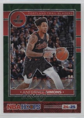 2024 Panini NBA Hoops Premium Green Scope Prizm 1/25 Anfernee Simons #127 0it8