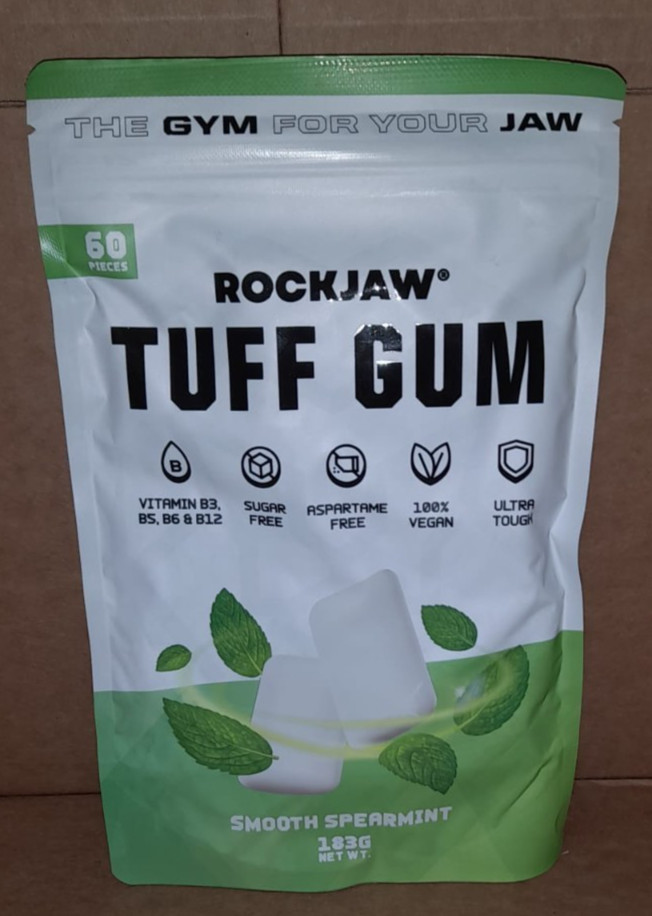 ROCKJAW Tuff Gum Jawline Chewing Gum With B Vitamins 183g pack Smooth Spearmint