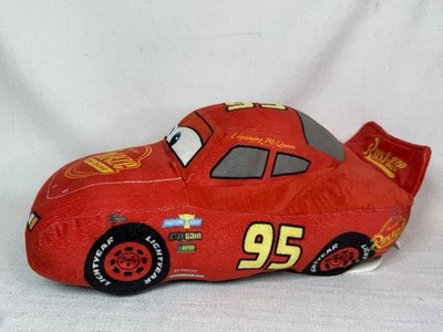 Disney Pixar CARS Lightning Mcqueen RUST-EZE Plush RED 15'' Nascar Style