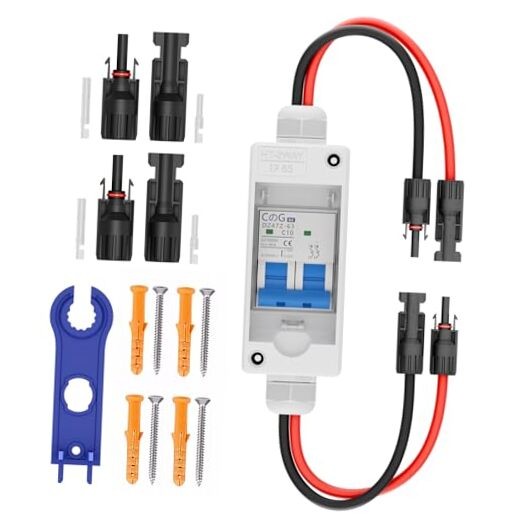 Solar Panel Disconnect Switch,  10 Amp Breaker Box PV Discon