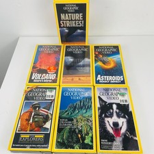 National Geographic 6 VHS Lot Nature Strikes Box Explorers Hawaii Dogs 3 Sealed
