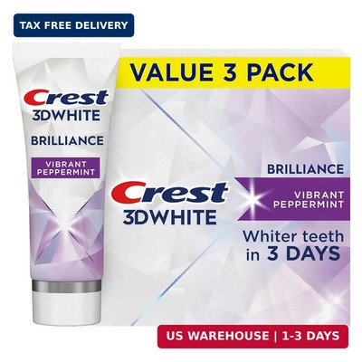 Crest 3D White Teeth Whitening Toothpaste for Adults, 4.6oz, 3 Pack, Stain Remov
