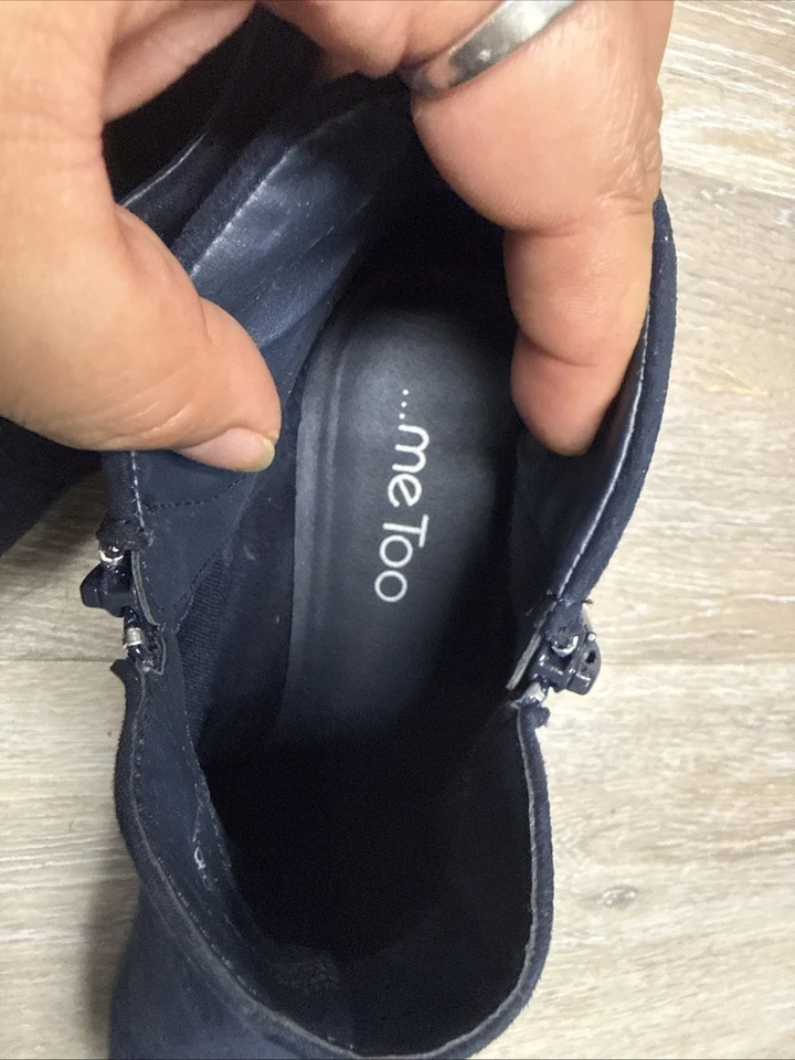 me too твердый синий ботинки лодыжки стержень закрытый носок молнии блок каблук размер 9 М - Изображение 3 из 4