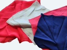 Vintage Red  Blue Pocket Squares  Scarfs Mixed Sheer Textures Veratile