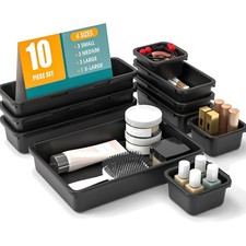 10 PCS Drawer Organizer Set, 4 Size Makeup Drawer Divider Organizer With Non-...
