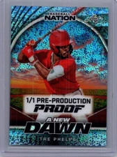 Tre Phelps 2025 Leaf Baseball Nation 1/1 Pre Production Proof
