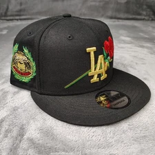 Los Angeles Dodgers New Era 9FIFTY Black Gold Rose World Series Snapback Hat Cap