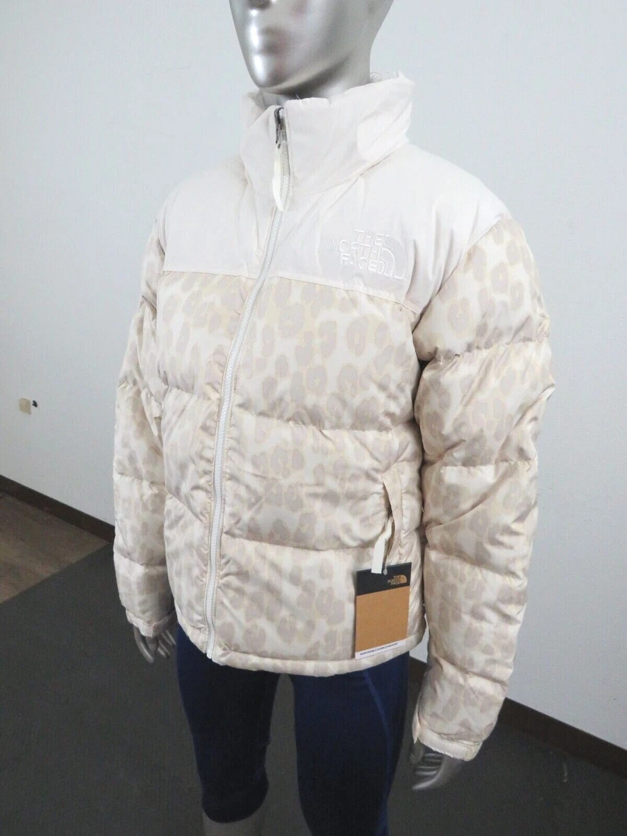 Womens The North Face Printed 1996 Retro Nuptse 700 Down Hooded Jacket Leopard