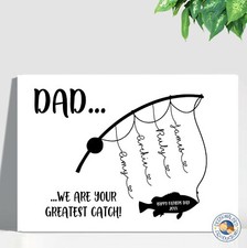 FATHERS DAY GIFT personalised laminated print A4 SIZE DAD POP fishing football .