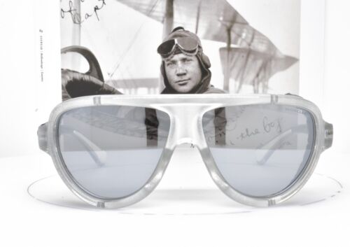MONCLER Frost Silver Sunglasses Leather Shield Ski Trekking Hiking 89/20C - Picture 2 of 17