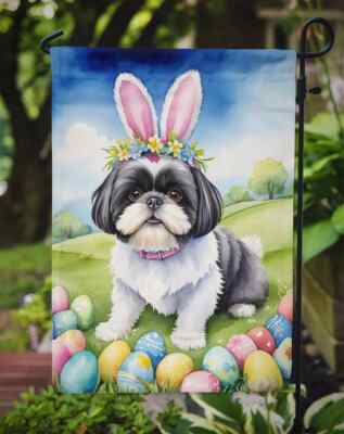 Shih Tzu Dog Easter Egg Hunt Flag Easter Love Dog Garden Flag Home Decor