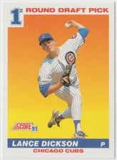 1991 Score Baseball #385 Lance Dickson RC - Chicago Cubs